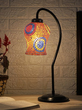 Multicolor Mosaic Glass Curvy Table lamp with Iron Base (EN23)